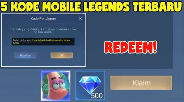 Kode Redeem ML Hari Ini Terbaru, Klaim Skin dan Diamond Gratis Sekarang