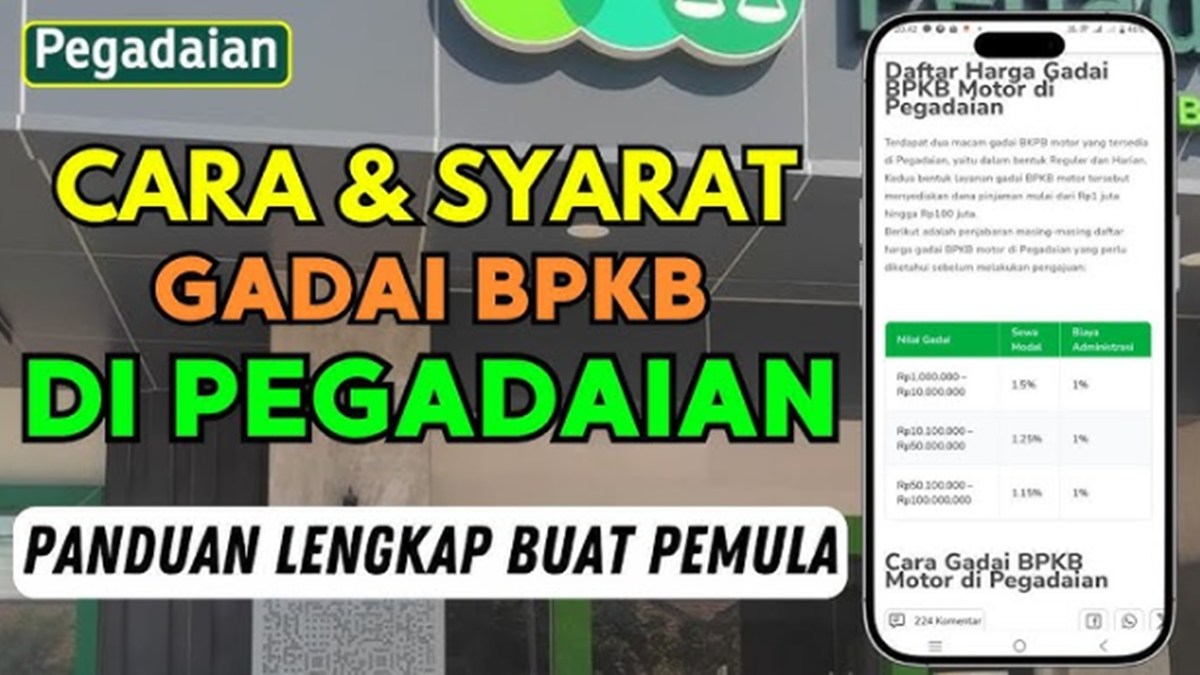 Cara Mengajukan Pinjaman Gadai BPKB Motor di Pegadaian, Simak Syaratnya