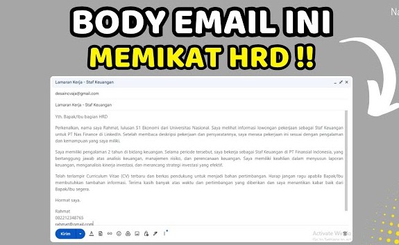 Format Email Lamaran Kerja yang Profesional