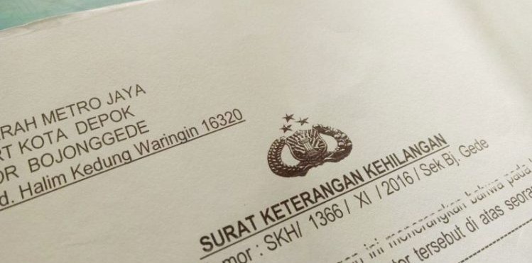 Prosedur Umum Mengurus Dokumen Hilang